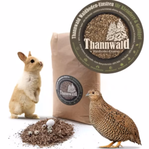 Thannwald Waldboden-Einstreu | 100% Natur für glückliche Kleintiere & Geflügel (11kg / 60 Liter)