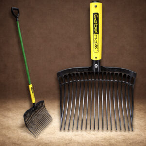 Stallgabel von Gabelmaxx</br>komplett</br>mit gewölbtem Korb