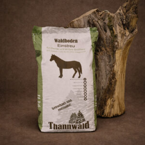Thannwald Waldboden-Nachstreu</br>für Pferde und Großtiere</br>im 11kg Papiersack